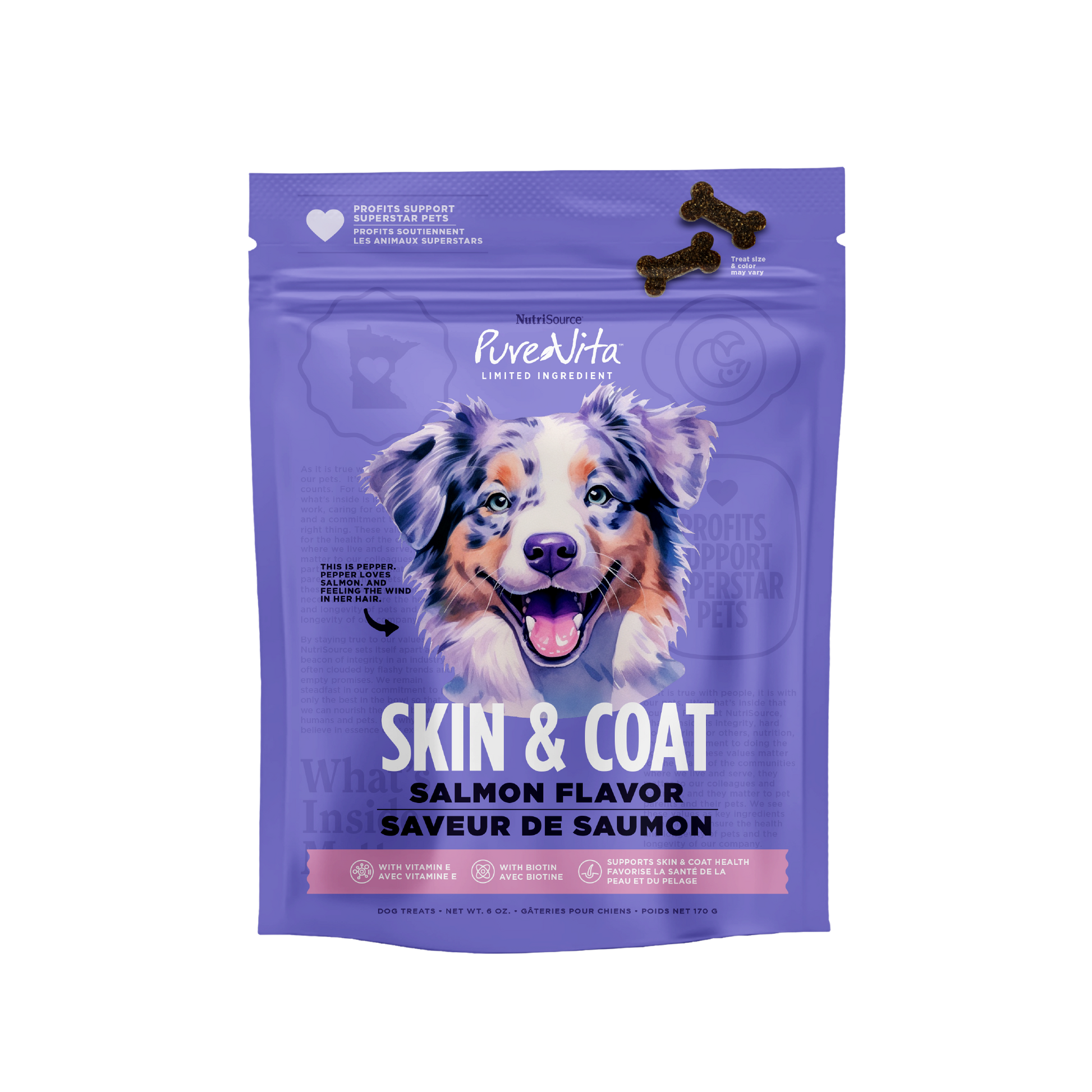 NutriSource PureVita Skin & Coat Salmon Flavor Dog Treats