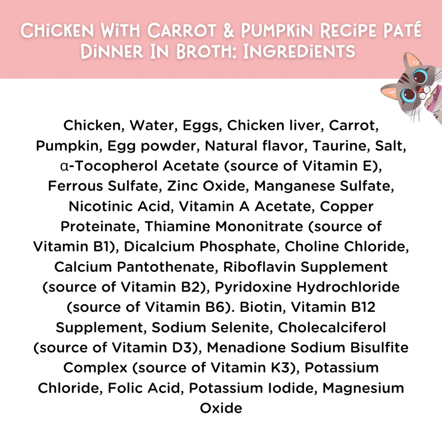 Love, Nala Chicken With Carrot Pumpkin Recipe Paté Dinner In Broth Canned Cat Food