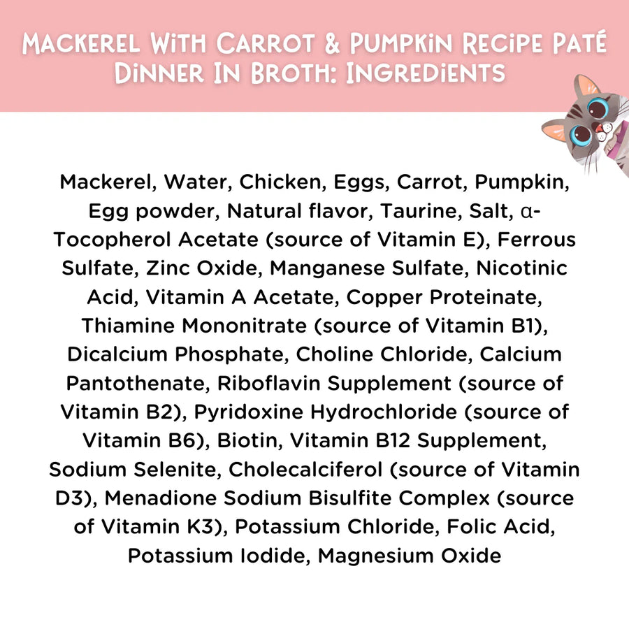 Love, Nala Mackerel with Carrot & Pumpkin Recipe Paté Dinner In Broth Canned Cat Food