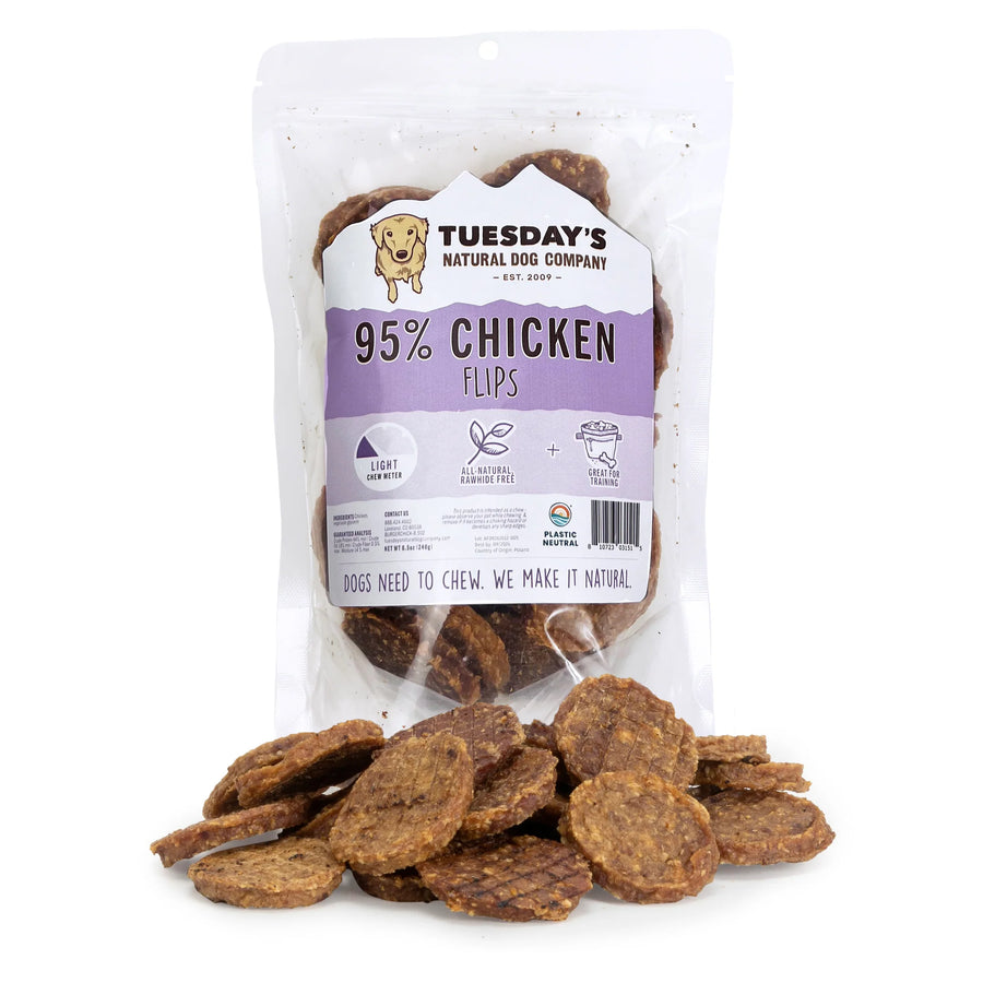 Tuesday's Natural Dog Company Chicken Flips Dog Treat