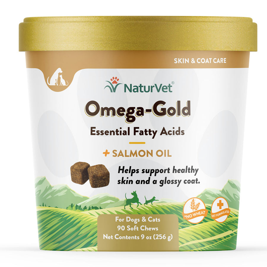 NaturVet Omega Gold Plus Salmon Oil 9oz, Front Container