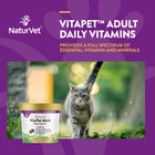 NaturVet VitaPet Adult Daily Vitamins Soft Chews for Cats 90g, Full spectrum of Vitamins and Minerals