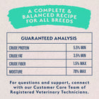 Guaranteed Analysis of Natural Balance Limited Ingredient Grain Free Chicken & Sweet Potato Recipe Dog Wet, a complete and balanced recipe for all breeds