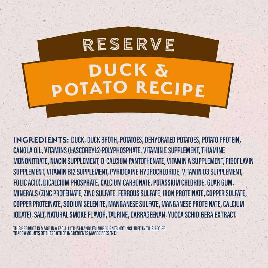 Ingredients of Natural Balance Limited Ingredient Grain Free Duck & Potato Recipe Dog Wet 13oz