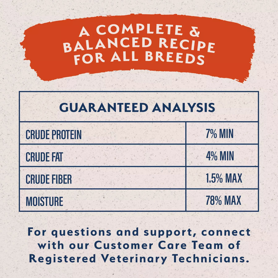 Guaranteed Analysis of Natural Balance Limited Ingredient Grain Free Sweet Potato & Salmon Recipe Dog Wet 13oz