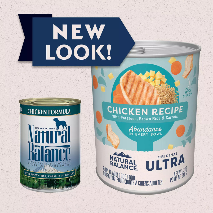 New look for Natural Balance Original Ultra Chicken Canned Recipe Dog Wet 13oz