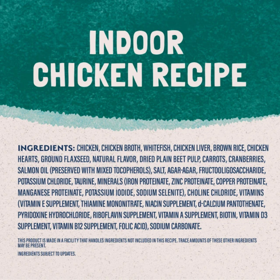 Ingredients List for Natural Balance Original Ultra Indoor Chicken Recipe Wet Cat Food 5.5oz