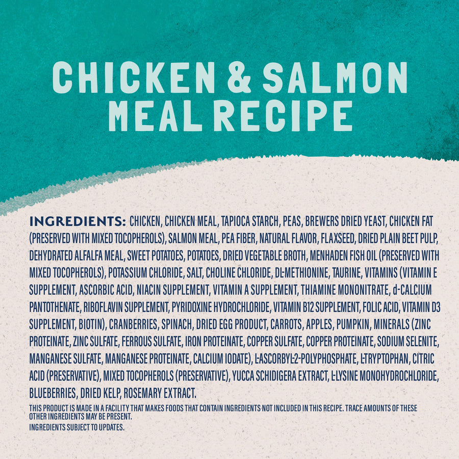 Ingredients of Natural Balance® Original Ultra® Indoor Grain Free Chicken & Salmon Meal Recipe Dry Cat Food