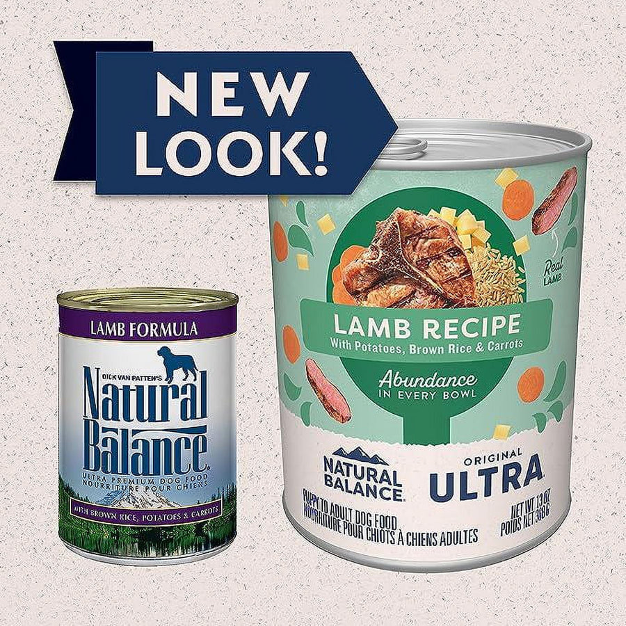 New look for Natural Balance Original Ultra Lamb Canned Recipe Dog Wet 13oz