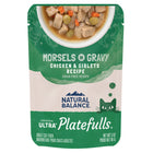 Front Pouch of Natural Balance Original Ultra Platefulls Chicken & Giblets Recipe Morsels in Gravy Cat Wet 3oz