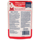 Back pouch of Natural Balance Original Ultra Platefulls Salmon, Tuna, & Crab Recipe Morsels in Gravy Cat Wet 3oz