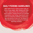 Daily Feeding Guidelines of Natural Balance Original Ultra Platefulls Salmon, Tuna, & Crab Recipe Morsels in Gravy Cat Wet 3oz