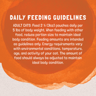 Daily Feeding Guidelines of Natural Balance Original Ultra Platefulls Turkey, Chicken, & Duck Recipe Morsels in Gravy Cat Wet 3oz