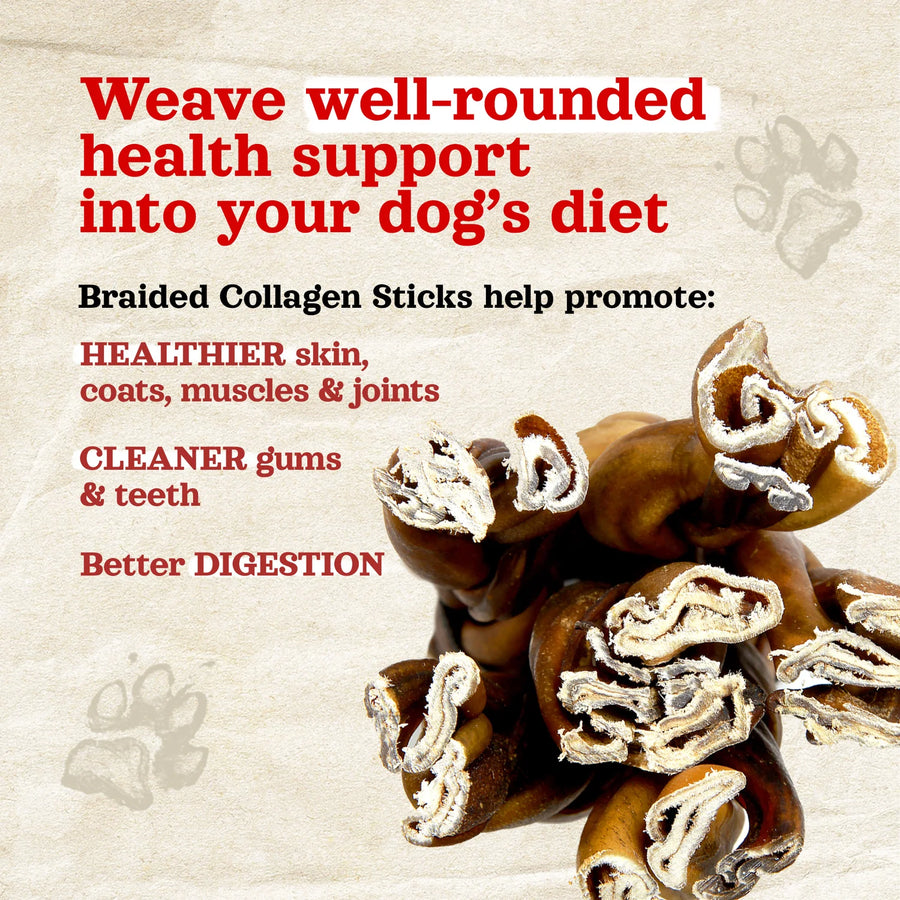 Natural Farm Braided Collagen Sticks Dog Chew