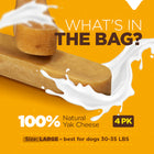 Natural Farm Dog Chews contains 100% natural  Yak Cheese, Large are best for dogs 30-35 lbs