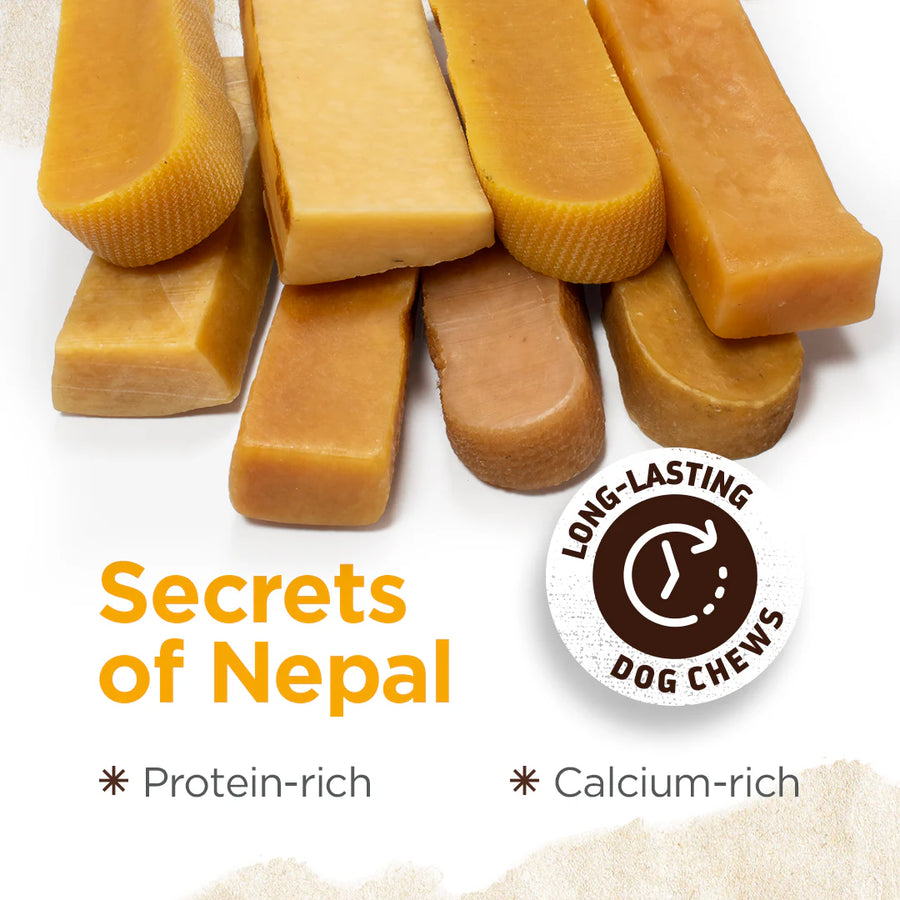 Natural Farm Large Yak Cheese Dog Chews are protein rich and calcium-rich, long lasting. 
