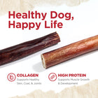 Happy Dog Happy Life with Double the Flavor, Double the Fun for Natural Farm Power Bully Stick Dog Chew, contains collagen that supports healthy skin, coat and joint and high protein that supports muscle growth & development