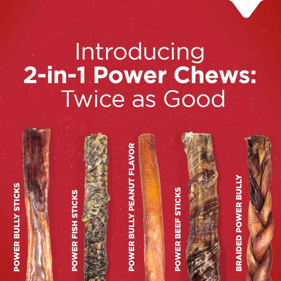 Natural Farm Power Bully Sticks Dog Chews 2-in-1 now twice as good