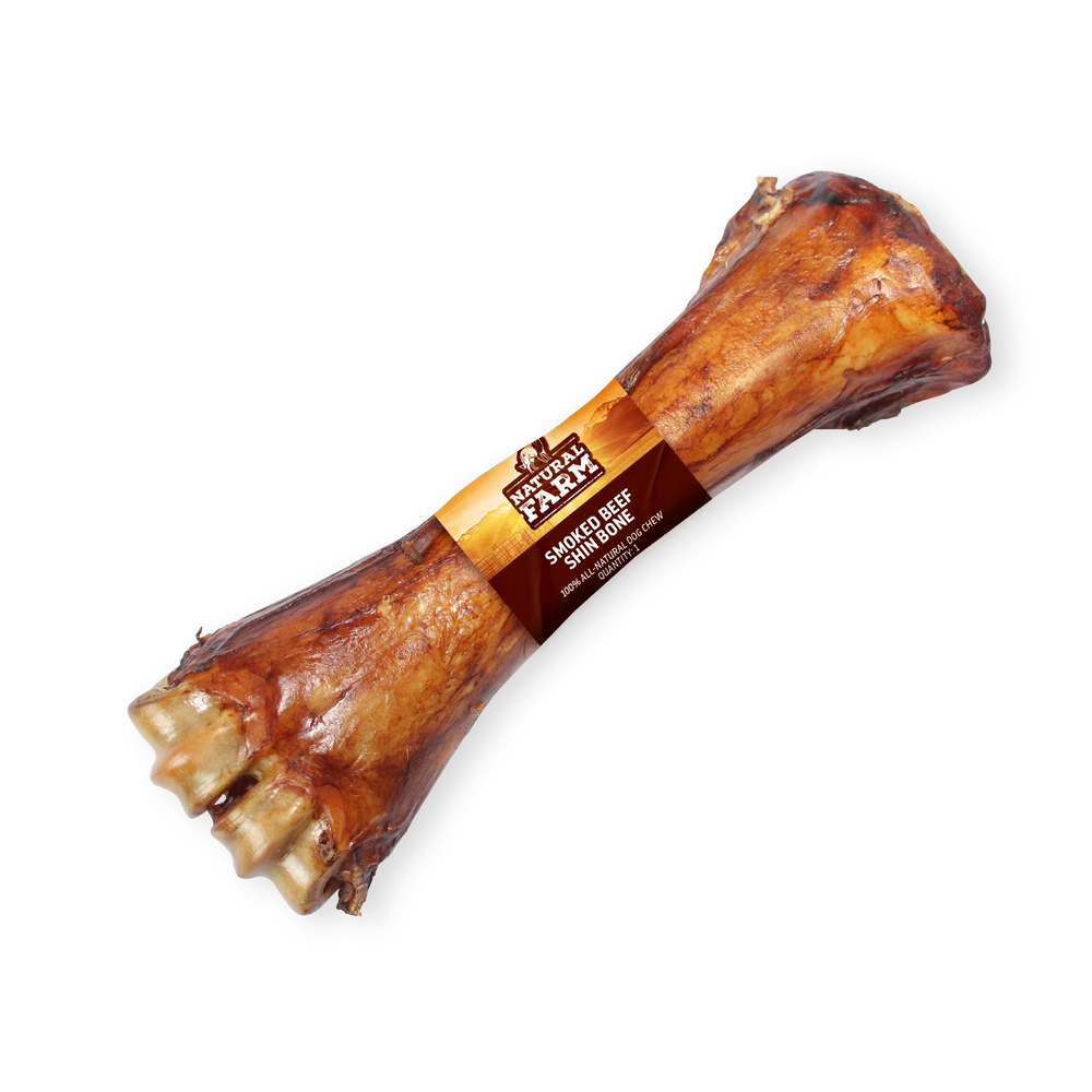 Front of Natural Farm Smoked Beef Shinbone Dog Bone