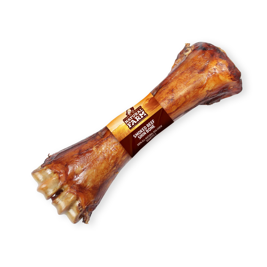 Front of Natural Farm Smoked Beef Shinbone Dog Bone