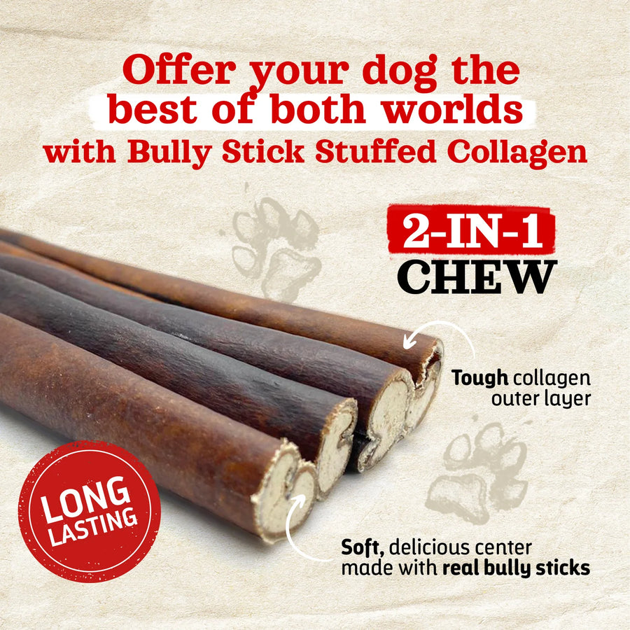Natural Farm Stuffed Collagen Bully Stick Dog Chew