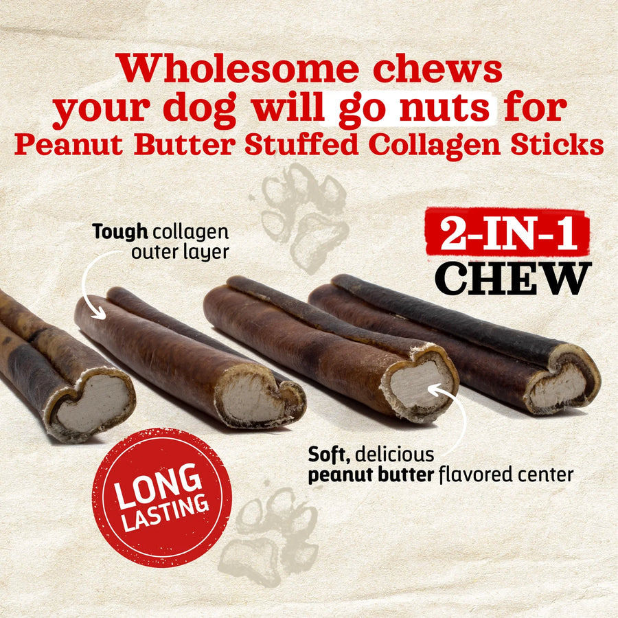 Natural Farm Stuffed Collagen Stick Peanut Butter Flavor Dog Chew