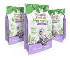 Naturally Fresh Harmony Calming Lavender,  Bamboo & Walnut Shell Clumping Cat Litter. 