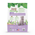 Naturally Fresh Harmony Calming Lavender,  Bamboo & Walnut Shell Clumping Cat Litter back of bag. 