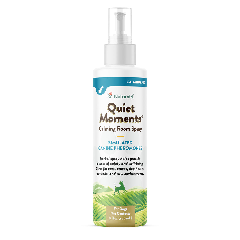 Naturvet Quiet Moments Calming Aid Room and Crate Spray 8floz, Front Bottle