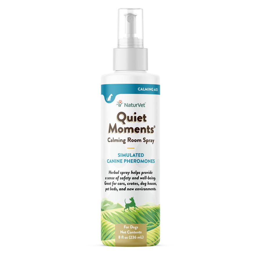 Naturvet Quiet Moments Calming Aid Room and Crate Spray 8floz, Front Bottle