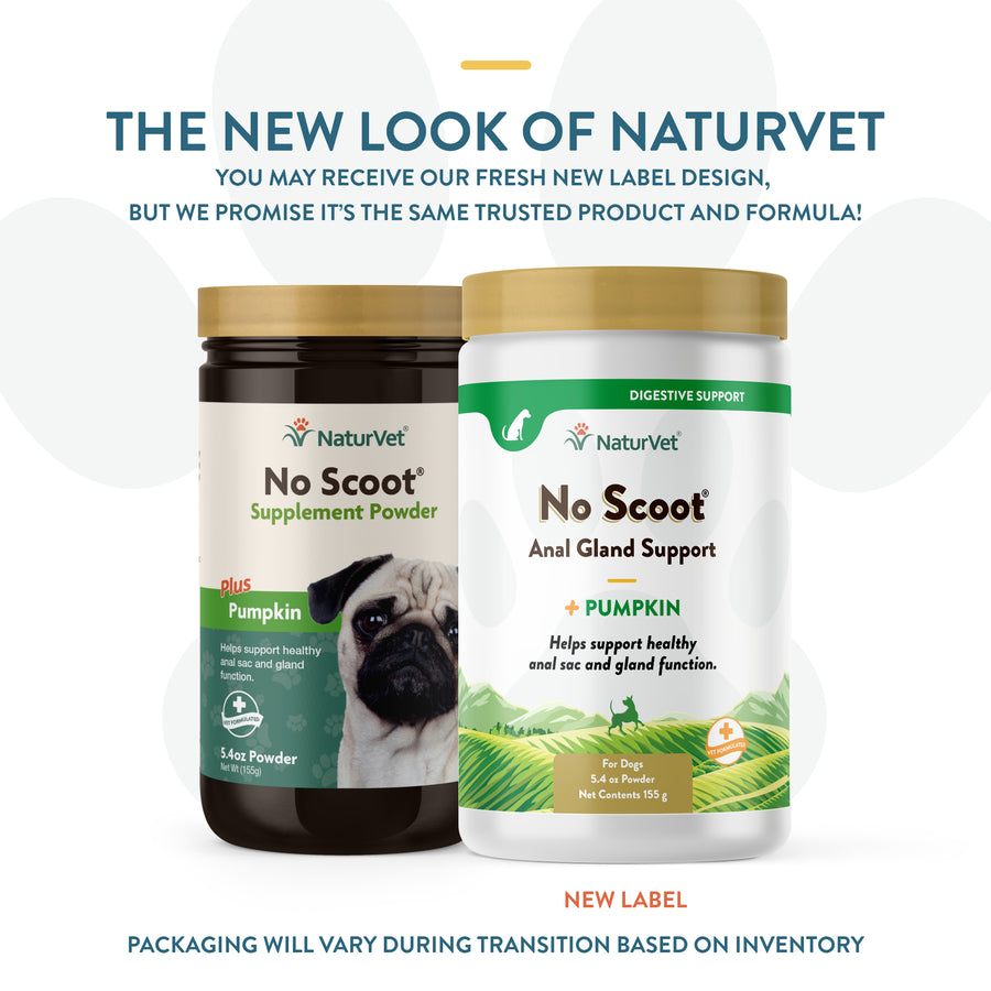 NaturVet No Scoot Supplement Powder Plus Pumpkin for Dogs, 5.4oz