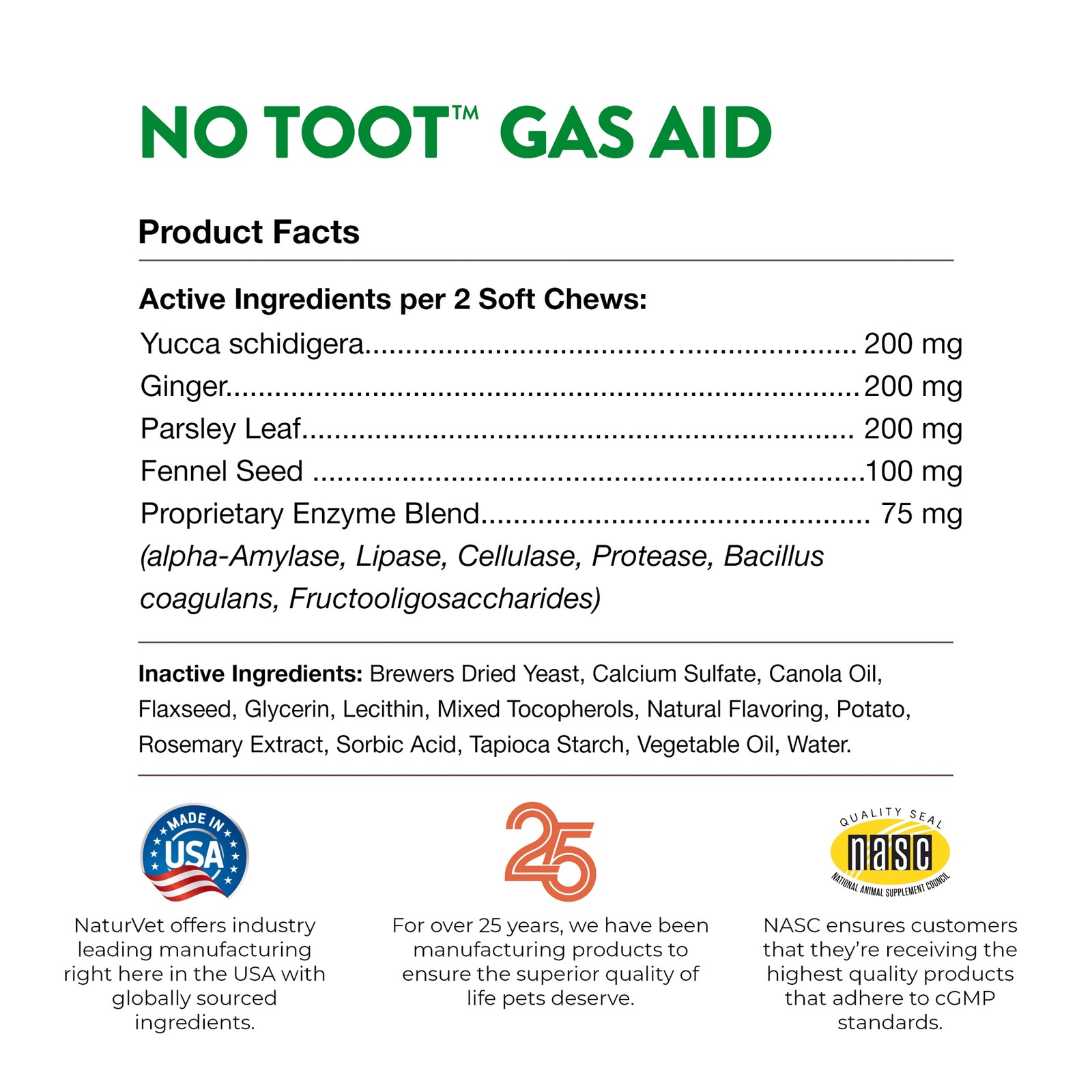 NaturVet No Toot Gas Aid Plus Fennel Soft Chews for Dogs, 70 ct