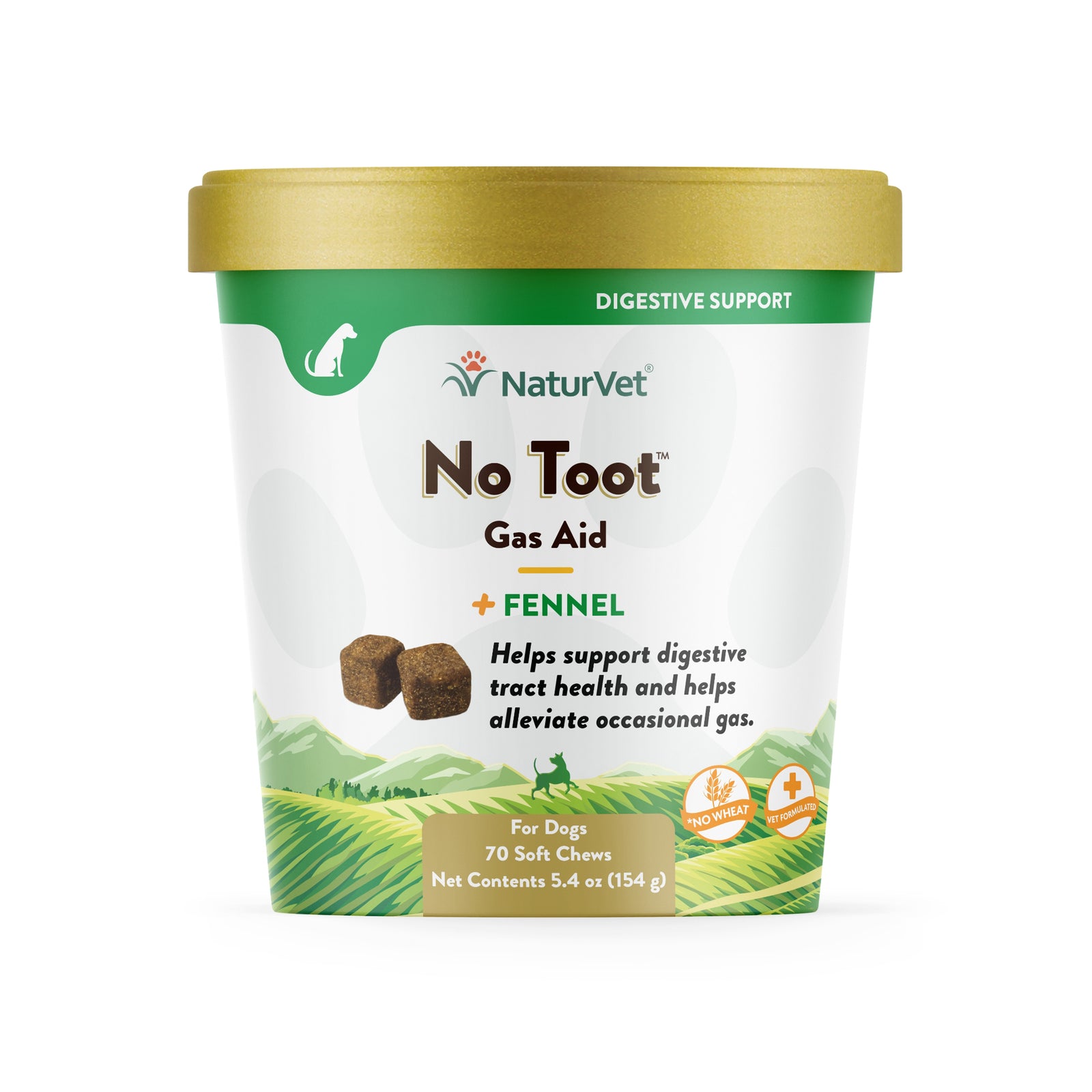 NaturVet No Toot Gas Aid Plus Fennel Soft Chews for Dogs, 70 ct