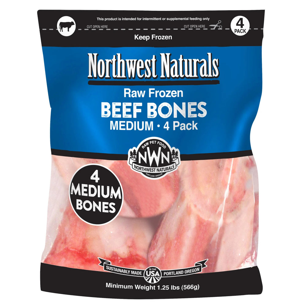 Front bag of Northwest Naturals Frozen Raw Meaty Bones Medium 4-Pack