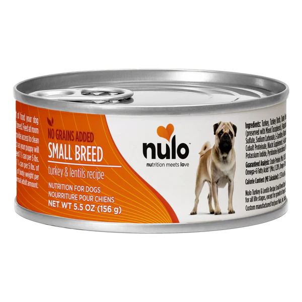 Front can of Nulo FreeStyle Grain-Free Turkey & Lentils Small Breed Canned Dog Food 5.5 oz