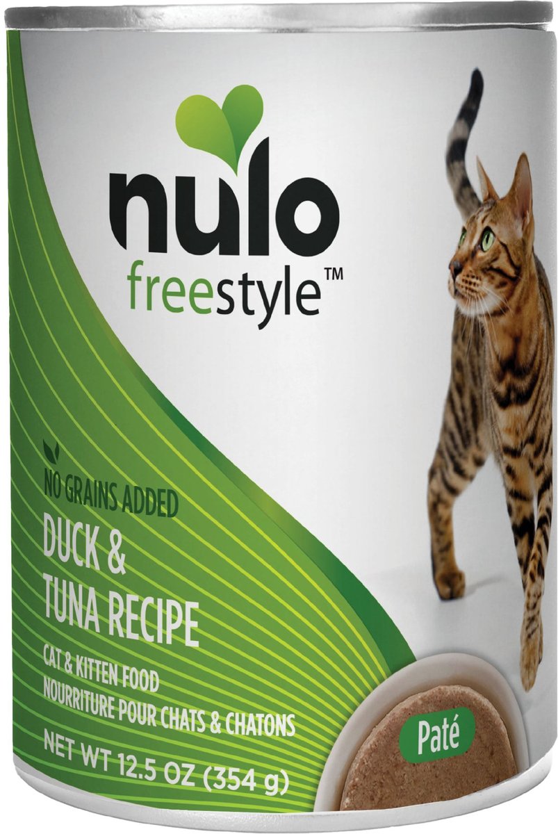 Front can of Nulo FreeStyle Grain Free Duck & Tuna Recipe Canned Kitten & Cat Food 12.5oz