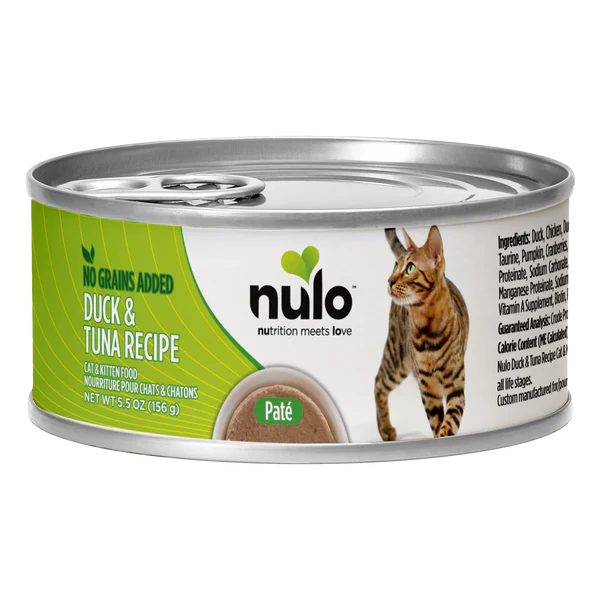 Front can of Nulo FreeStyle Grain Free Duck & Tuna Recipe Canned Kitten & Cat Food 5.5 oz