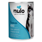 Front can of Nulo FreeStyle Grain Free Salmon and Chickpeas Recipe Canned Dog Food 13oz