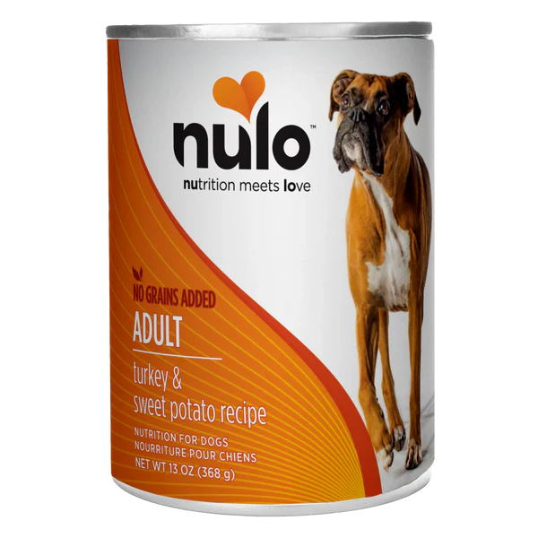 Front can of Nulo FreeStyle Grain Free Turkey and Sweet Potato Recipe Canned Dog Food 13oz 
