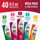 Nulo FreeStyle Perfect Purees Variety Pack 5 Recipes Tuna And Scallop,Beef And Sardine, Tuna And Crab, Chicken and Salmon,Chicken