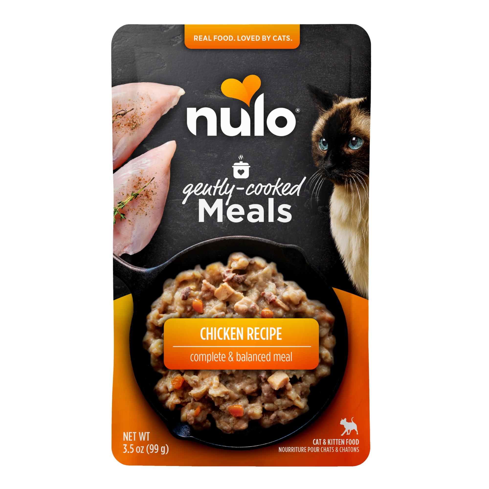 Nulo Gently Cooked Meals Chicken Recipe For Cats front of bag. 