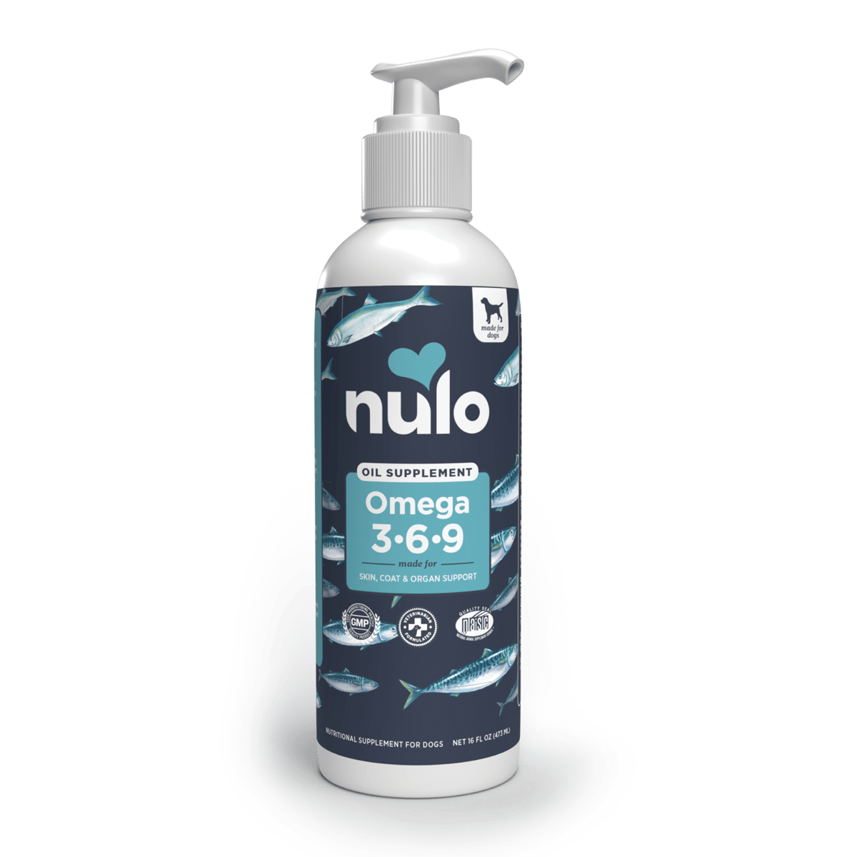 Nulo Omega 3-6-9 Oil Blend Supplement For Dogs 16floz Front Bottle