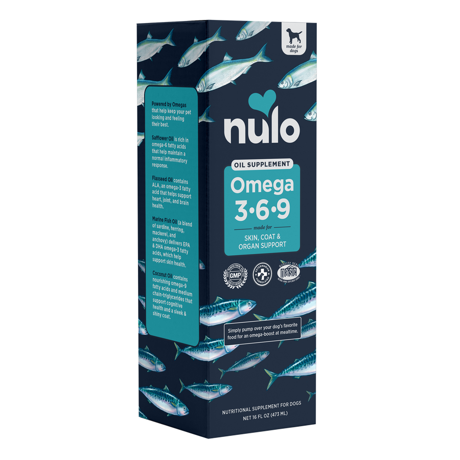Nulo Omega 3-6-9 Oil Blend Supplement For Dogs 16floz Front Box