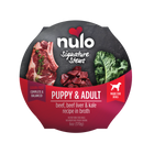 Nulo Signature Stews Puppy & Adult Beef, Beef Liver & Kale in Broth Recipe Dog Food Tub 6oz, Top View
