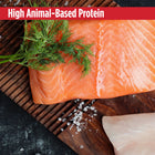 Salmon meat for Nulo Signature Stews Puppy & Adult Chicken & Salmon in Broth Recipe Dog Food Tub