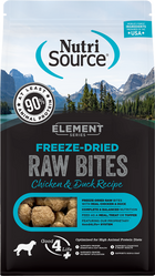 NutriSource Element Freeze-Dried Bites Chicken & Duck Recipe Dog Food Front Pouch