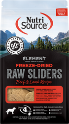 NutriSource Element Freeze-Dried Sliders Beef & Lamb Recipe Dog Food Front Pouch