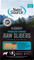NutriSource Element Freeze-Dried Sliders Chicken & Duck Recipe Dog Food Front Pouch