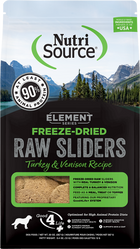 NutriSource Element Freeze-Dried Sliders Turkey & Venison Recipe Dog Food 20oz Front Pouch