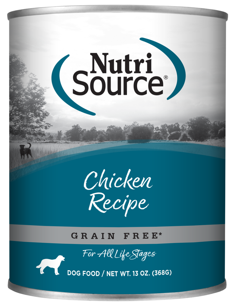 NutriSource Grain Free Chicken Recipe front of can.